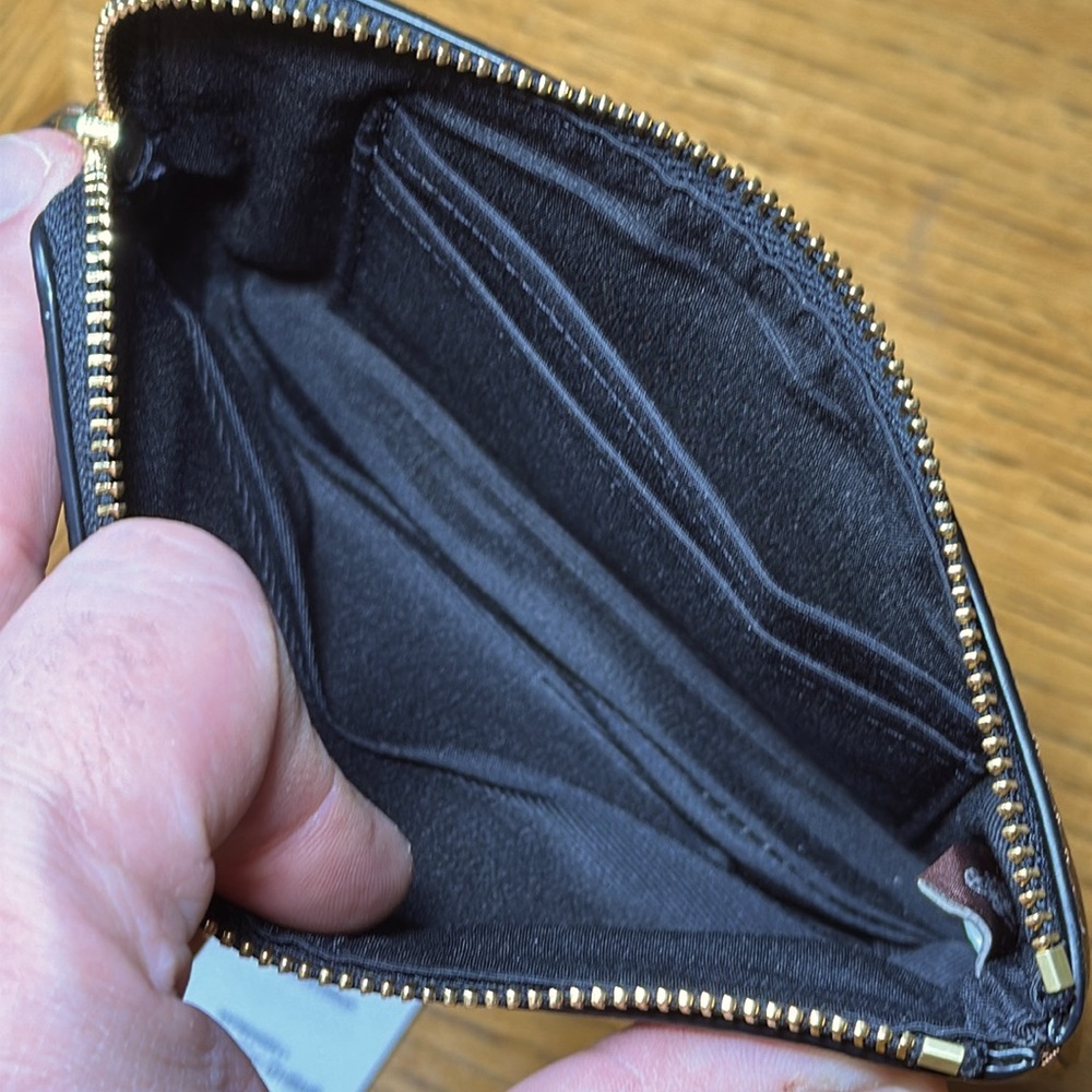 *NWT* COACH Corner Zip Wristlet With Brushed Plaid Print - Picture 5 of 7